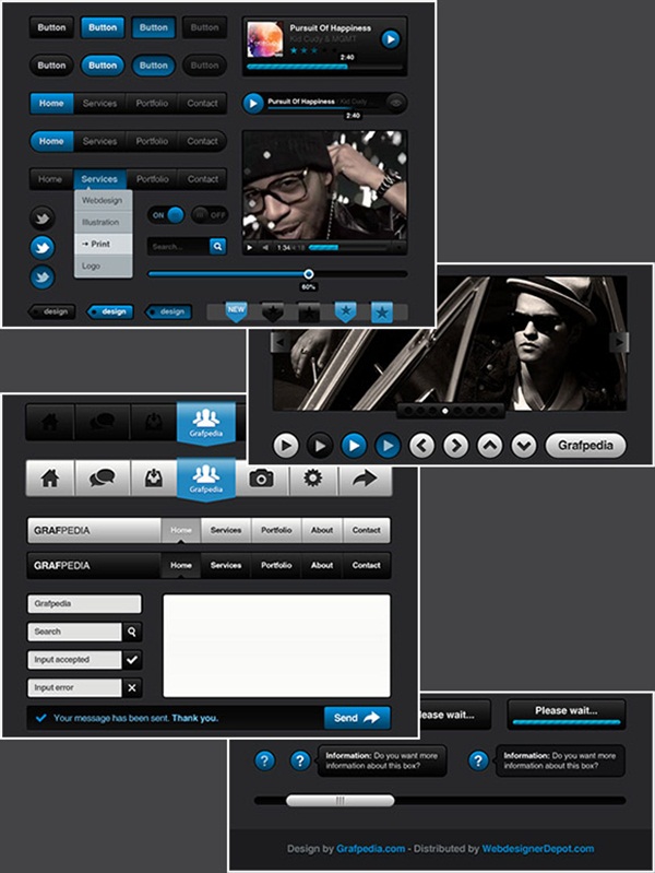 Black Media UI Kit