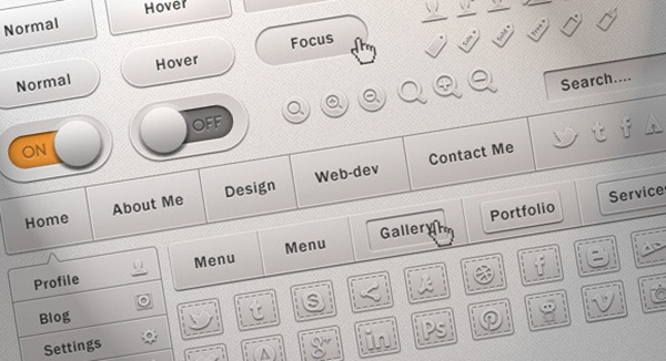 Soft UI Kit PSD