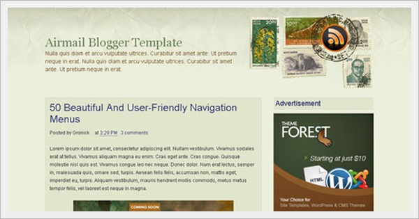 Airmail Blogger Template
