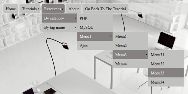 Click action Multi-level CSS3 Dropdown Menu