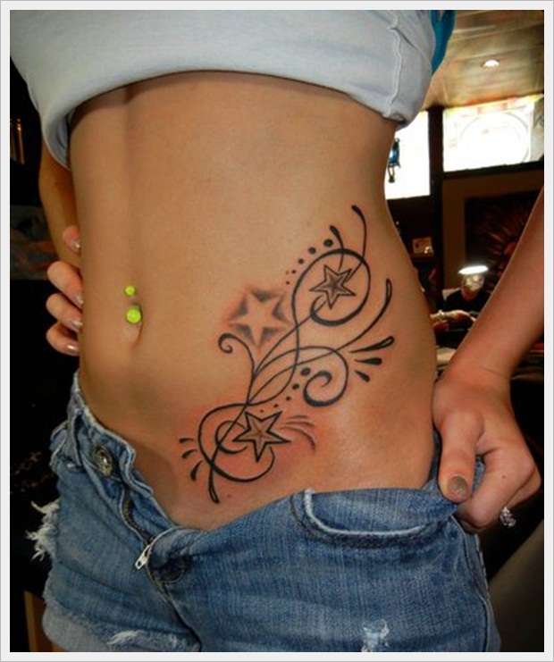 Filigree and Stars Girl tattoo