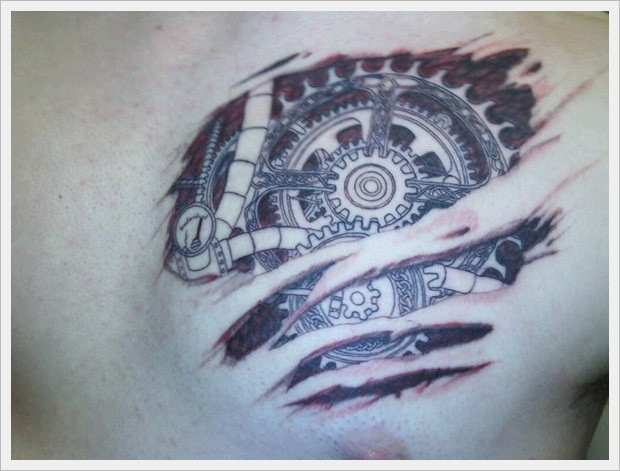 Gear Heart Tattoo -Photo-