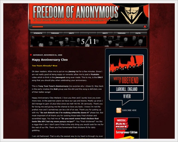 Guy Fawkes Blogger Templates