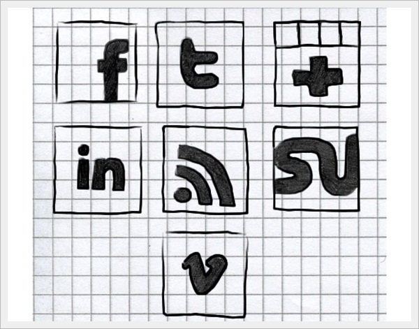 Hand-Drawn Social Icons