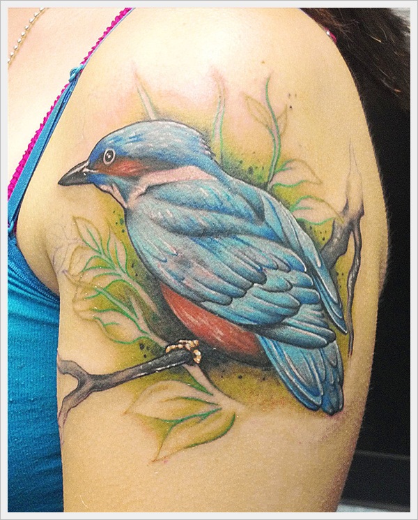 Kingfisher bird tattoo
