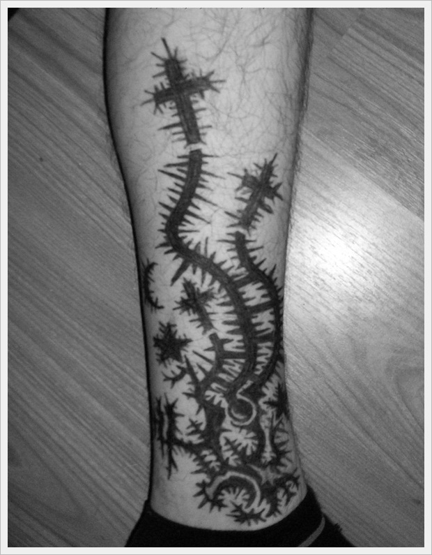 Leg tattoo