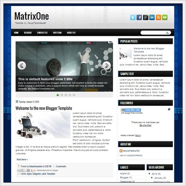 MatrixOne Blogger Template