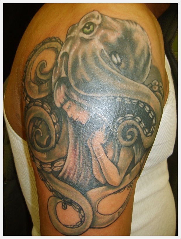 Octopus cover-up tattoo