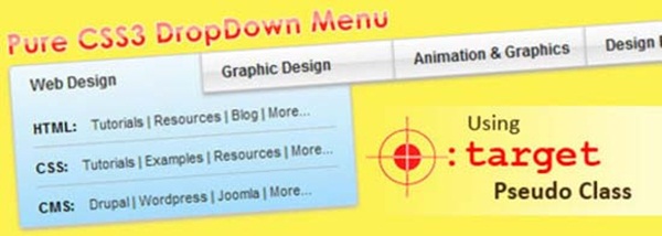 Pure CSS DropDown Menu using target pseudo class