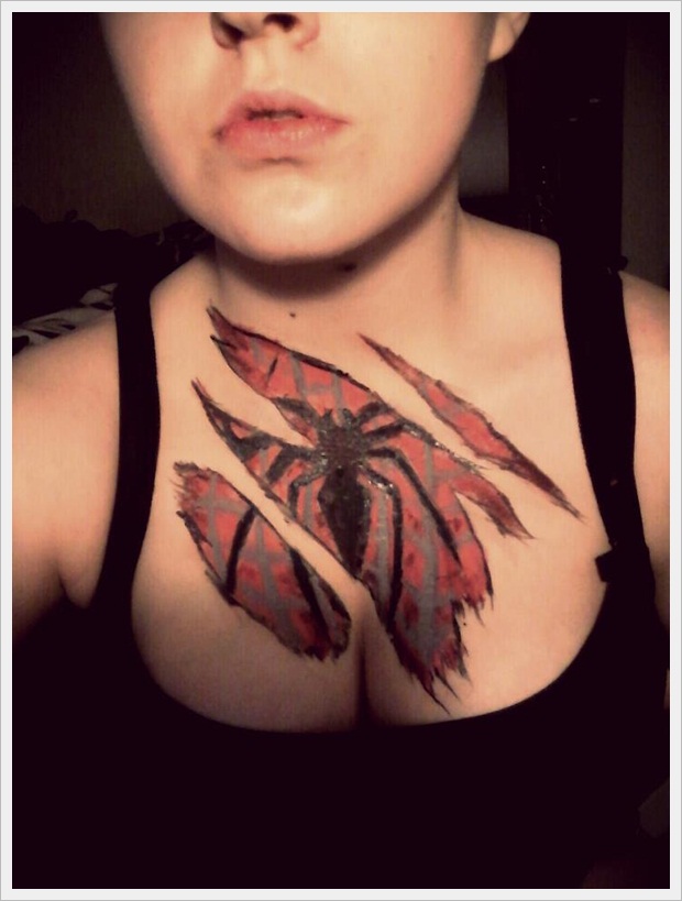 Spiderman Chest Paint.