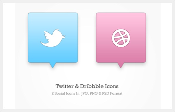 Twitter & Dribbble Icons (PSD)