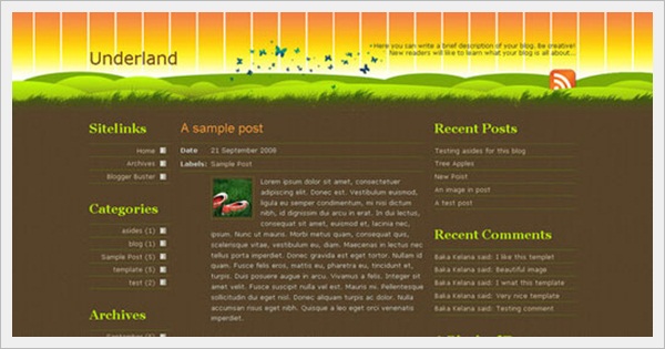 Underland Template for Blogger