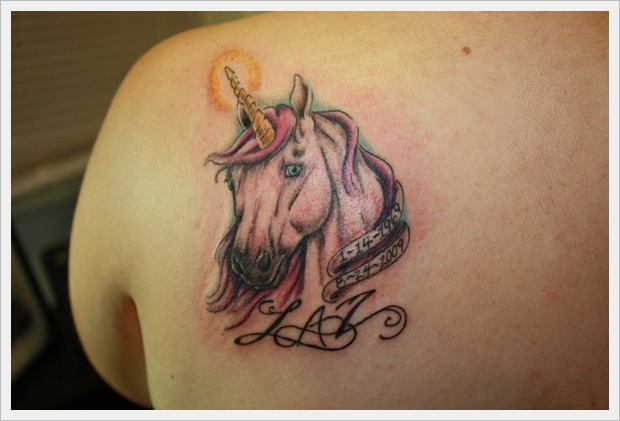 Unicorn memorial tattoo