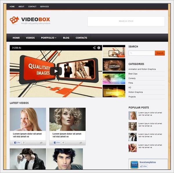 VideoBox Blogger Template