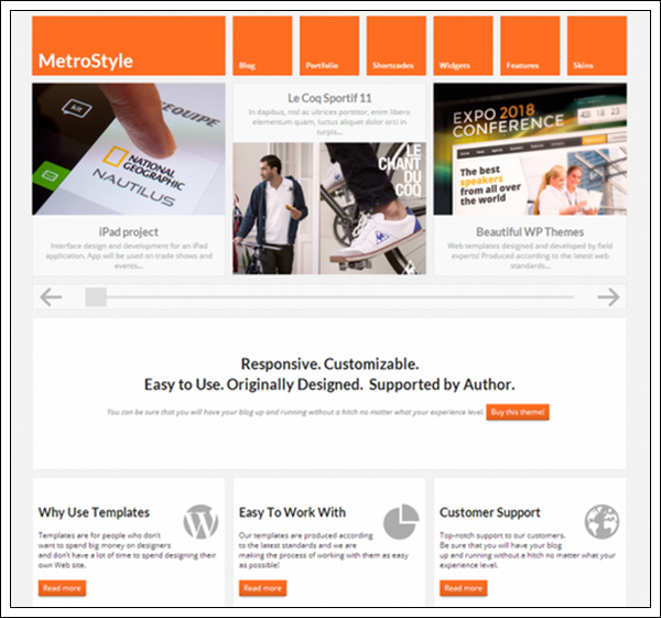 MetroStyle responsive All Purpose WordPress Theme