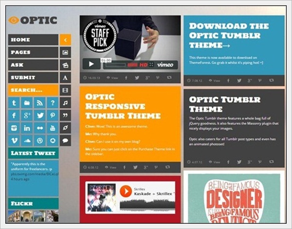 Optic Responsive Tumblr Theme