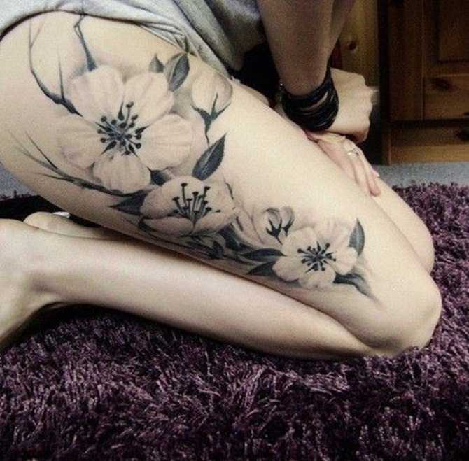 Sexy Thigh Tattoos for Girls (10)