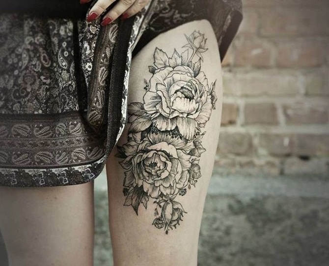 Sexy Thigh Tattoos for Girls (13)