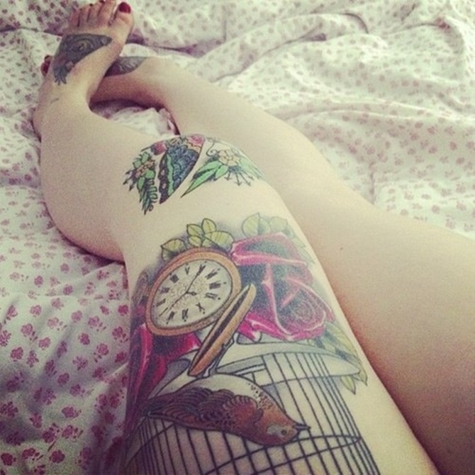 Sexy Thigh Tattoos for Girls (2)