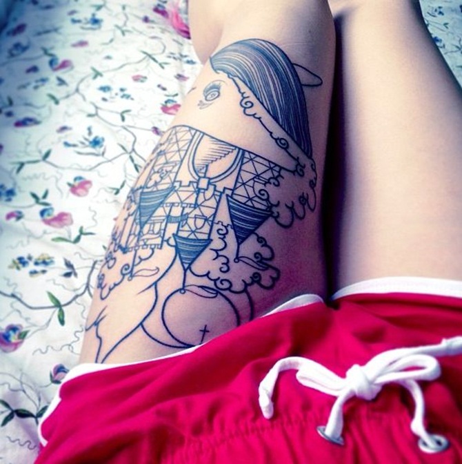 Sexy Thigh Tattoos for Girls (8)