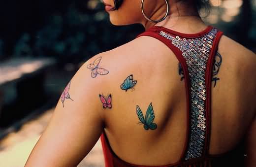 Upper Shoulder Butterfly Tattoo