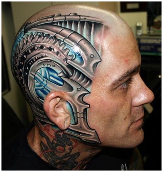 Amazing Head Tattoo for Men