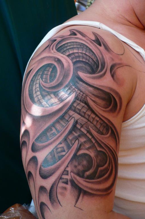 Biotech and Tribal 3D Tattoo