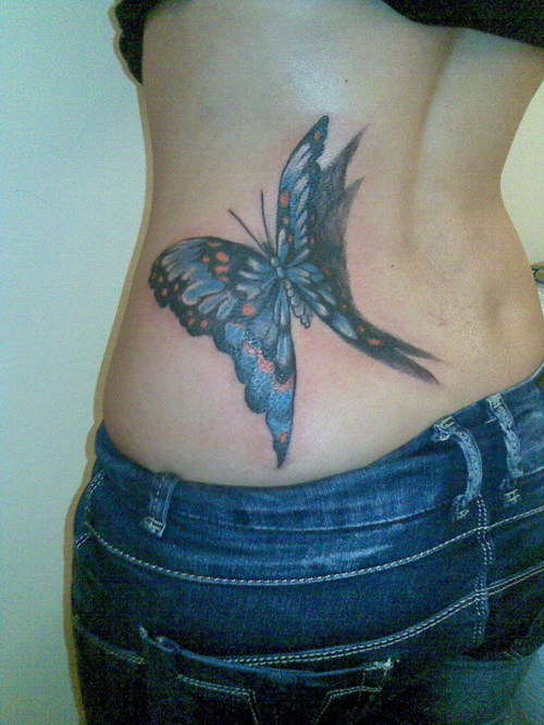 Sexy 3D Butterfly Tattoo for Girls