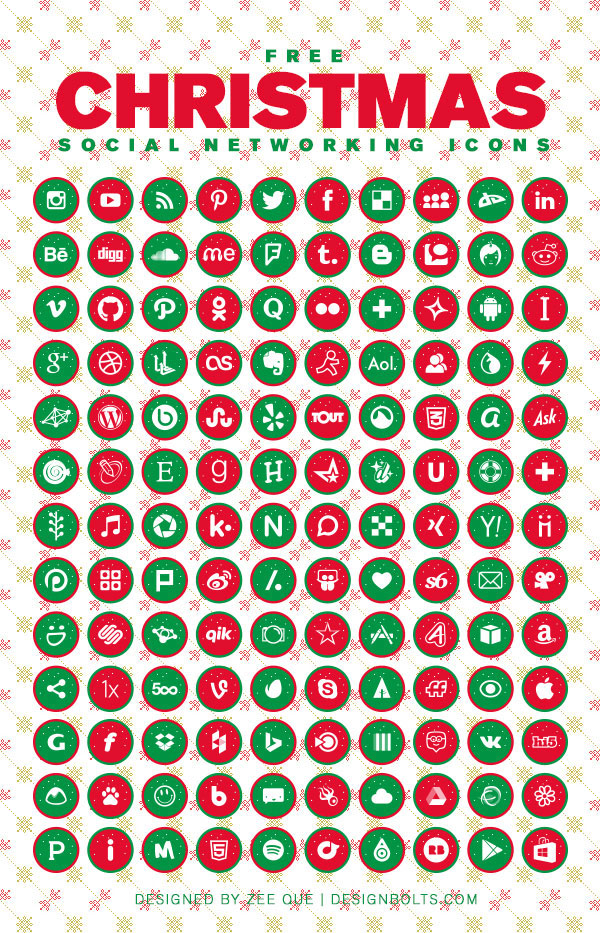 130 Free Christmas 2014 Social Networking Icons