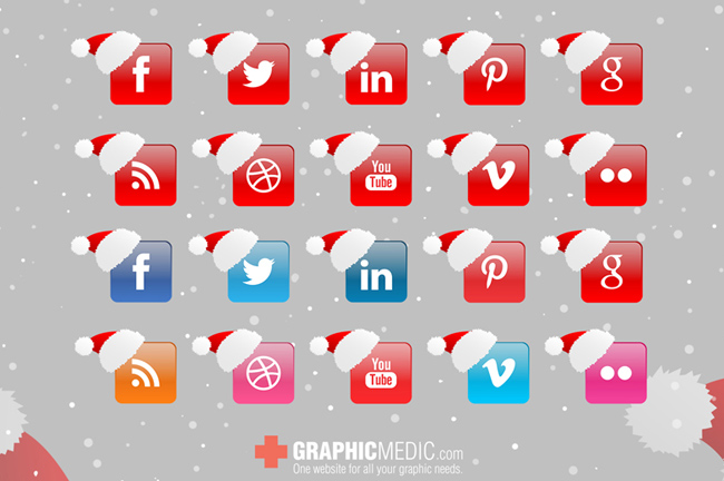Christmas vector social icons