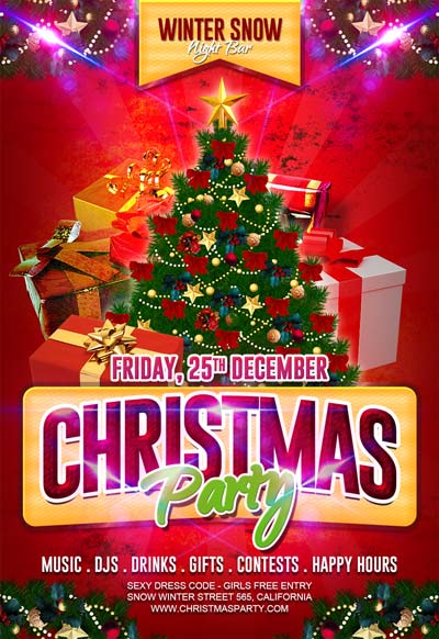 Free Christmas Party Flyer Template