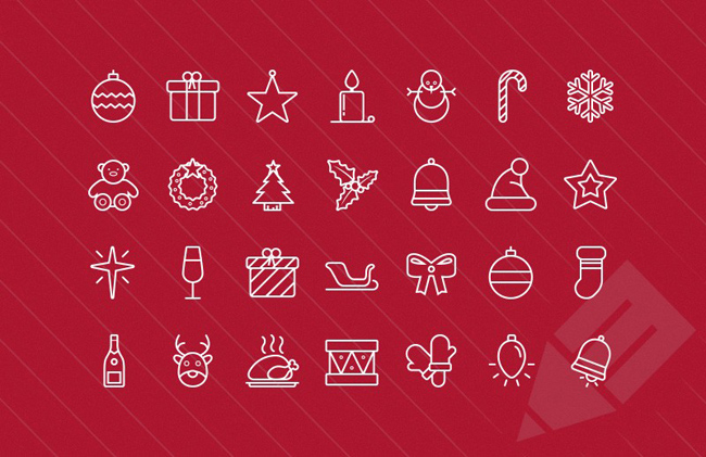 Outlined vector Christmas icons