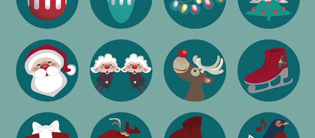 Round Christmas icons